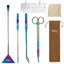 HYGGER 6-in-1 Color Stainless Steel Long Aquarium Aquascaping Tools Kit for Fish Tank Starters
